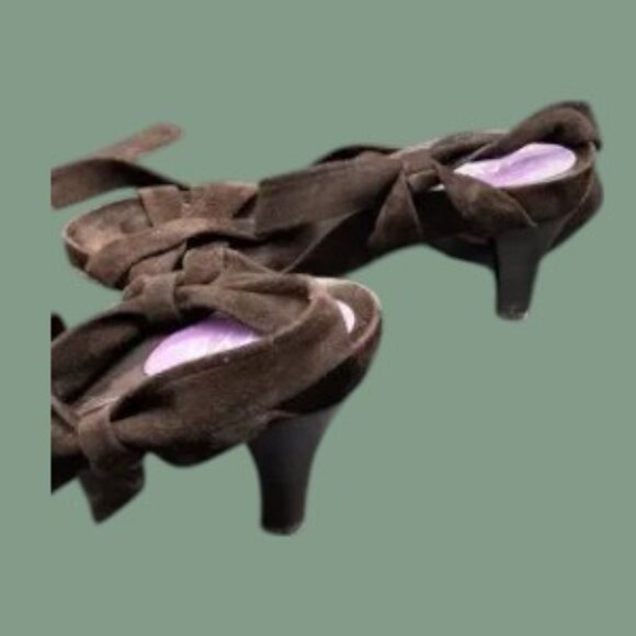 Taryn by Taryn Rose Gladiator Lace Up Sandals Butter Soft Leather Chocolate - Picture 6 of 13